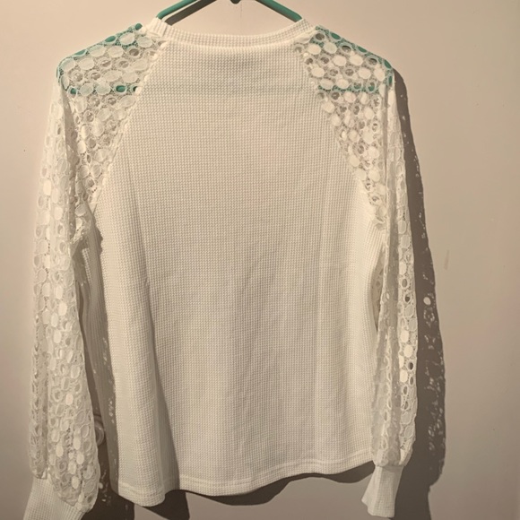 VTSGN Lace Long Sleeve Knit Blouse - Picture 2 of 4